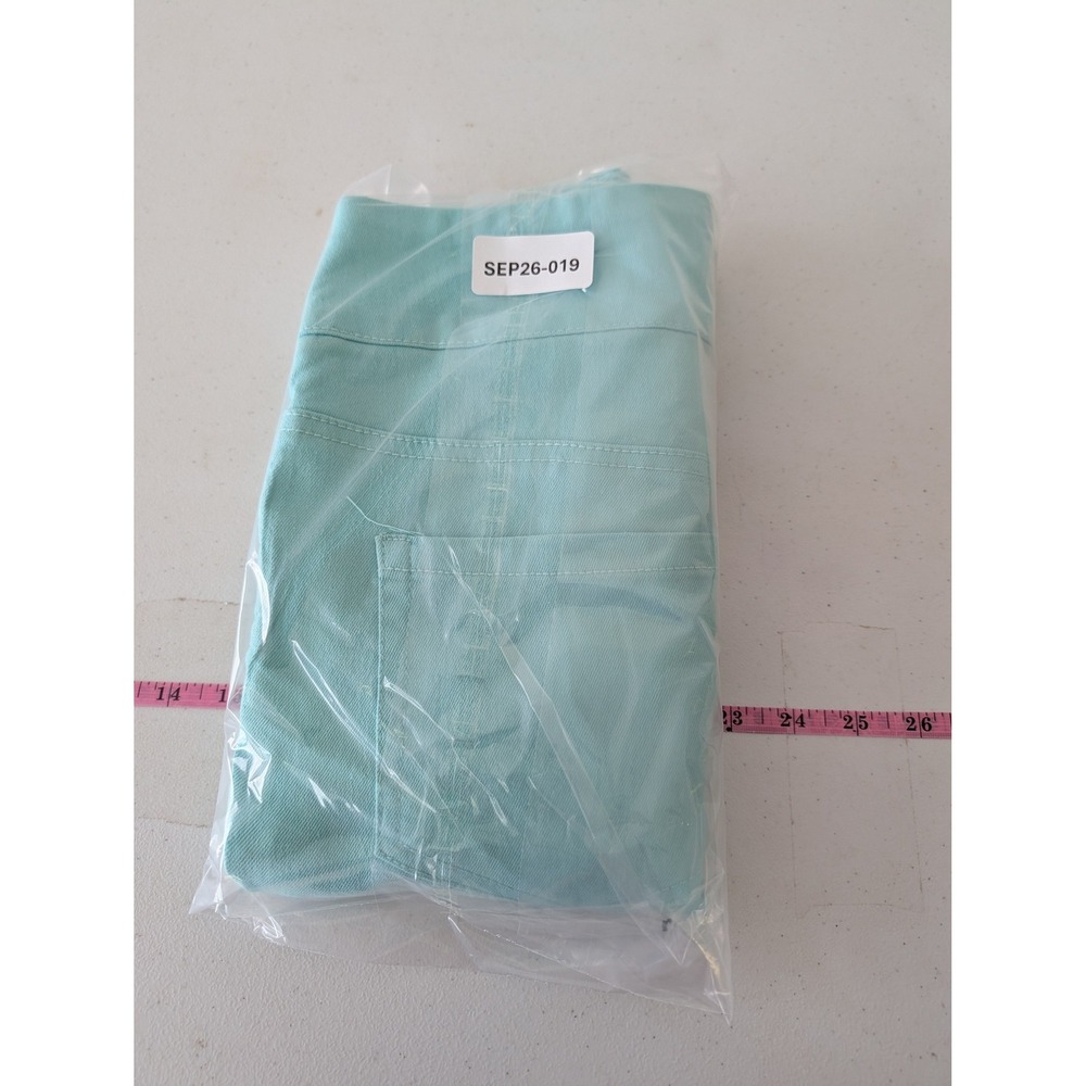 Blair Womens Aqua Turquoise Pull On Straight Leg Pants 14MS Stretch Flat Front - Picture 11 of 11
